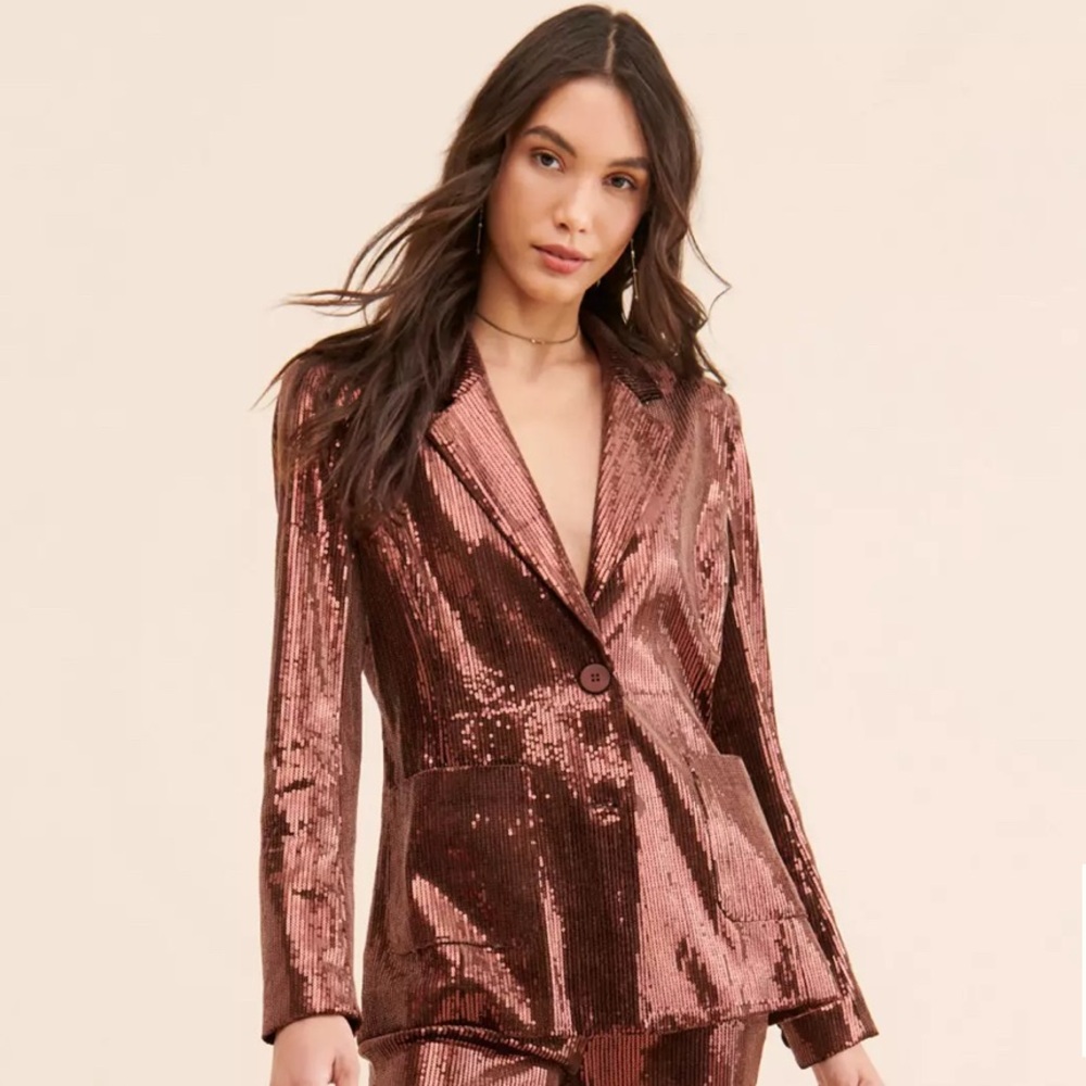 Flat White Disco Sequin Blazer